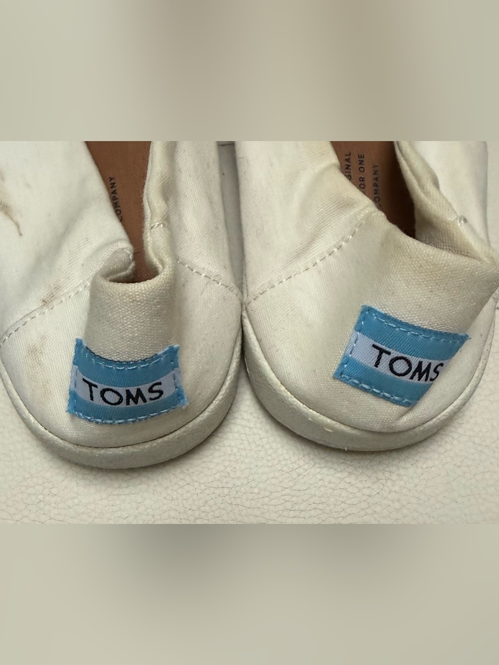 TOMS  Ivory Canvas Slip-On Shoes